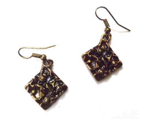 Antique Gold Earring Jhumki Contemporary Fashion Jewelry Hook Drop Dangle EA237